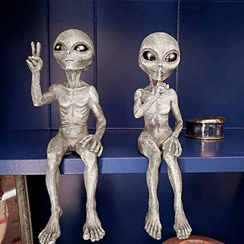 Space Alien Resin Garden Statue – Outdoor Figurine Ornament Garden Resin Figurine Axl