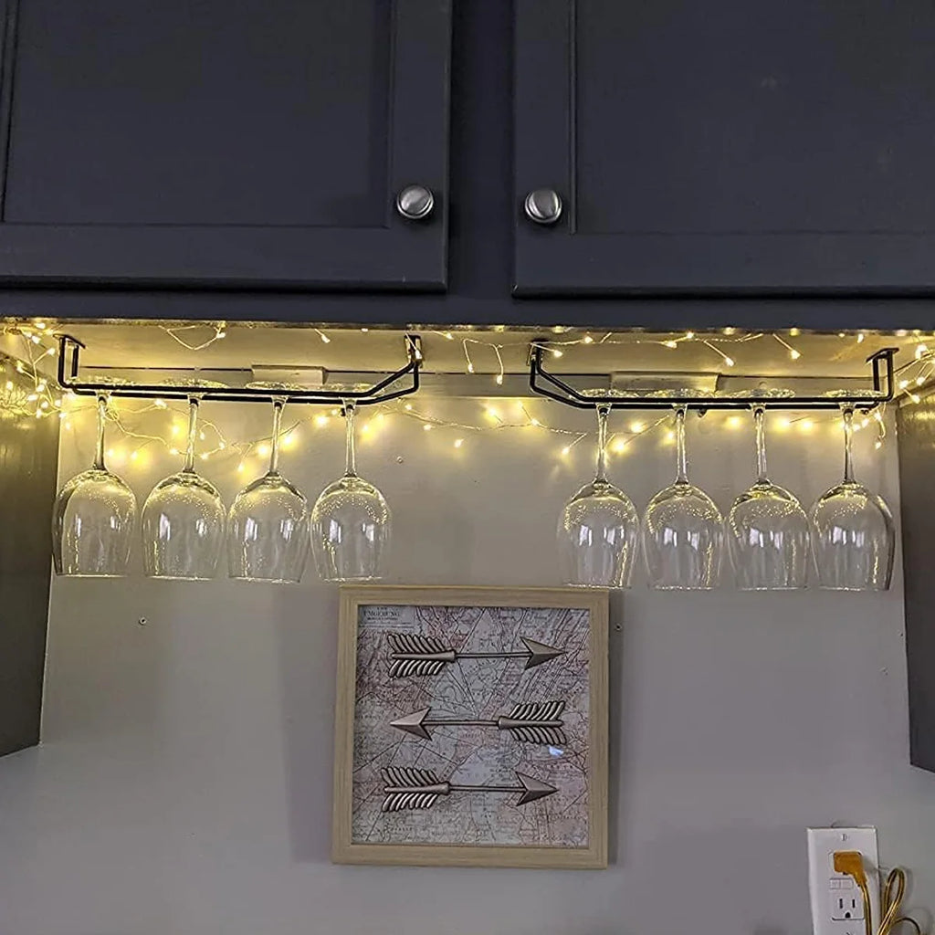 Under Cabinet Wine Glass Rack – Single Rail Stemware Holder Wine Glass Rack Axl