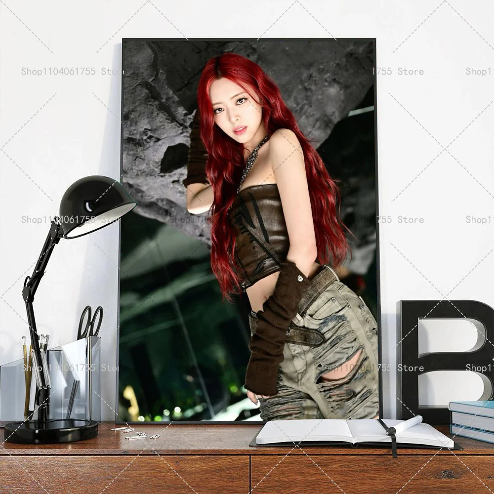 Kpop YUNA Self-Adhesive Waterproof Poster | Wall Art Sticker Wall Art Poster Axl z1 50x70cm No Frame