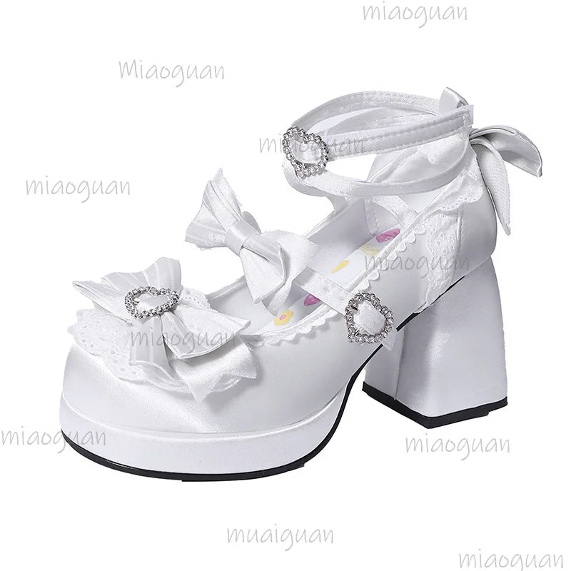 Lolita Mary Jane Pumps – Women's JK Thick Sole High Heels Mary Jane Heels Axl