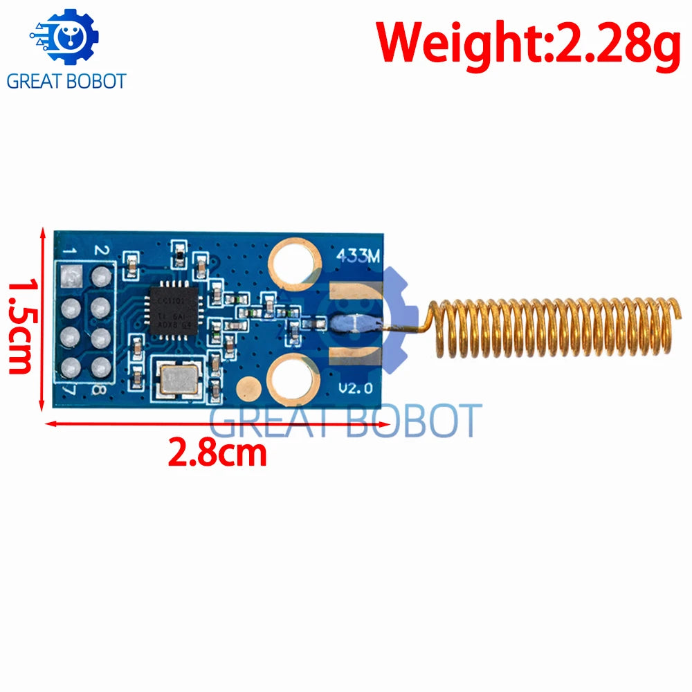 CC1101 433MHz Wireless Transceiver Module – OOK ASK MSK RF Board RF Transceiver Module Axl
