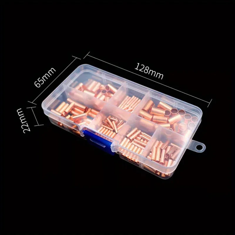 250pcs Copper Connecting Pipe Kit – Wire Joints & Cable Lugs Wire Connector Kit Axl