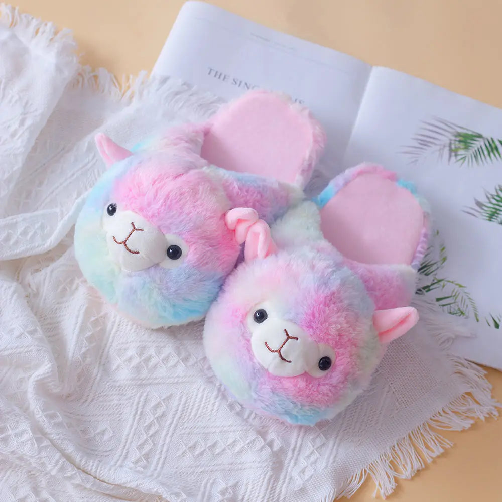 Cute Animal Fluffy Slippers – Women's Winter Cartoon Fur Slides Novelty Fur Slippers Axl