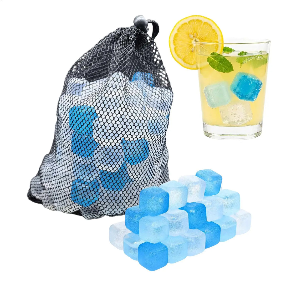 100 Reusable Ice Cubes – Slow-Melt PE Cooling Blocks Set Reusable Ice Cubes Axl