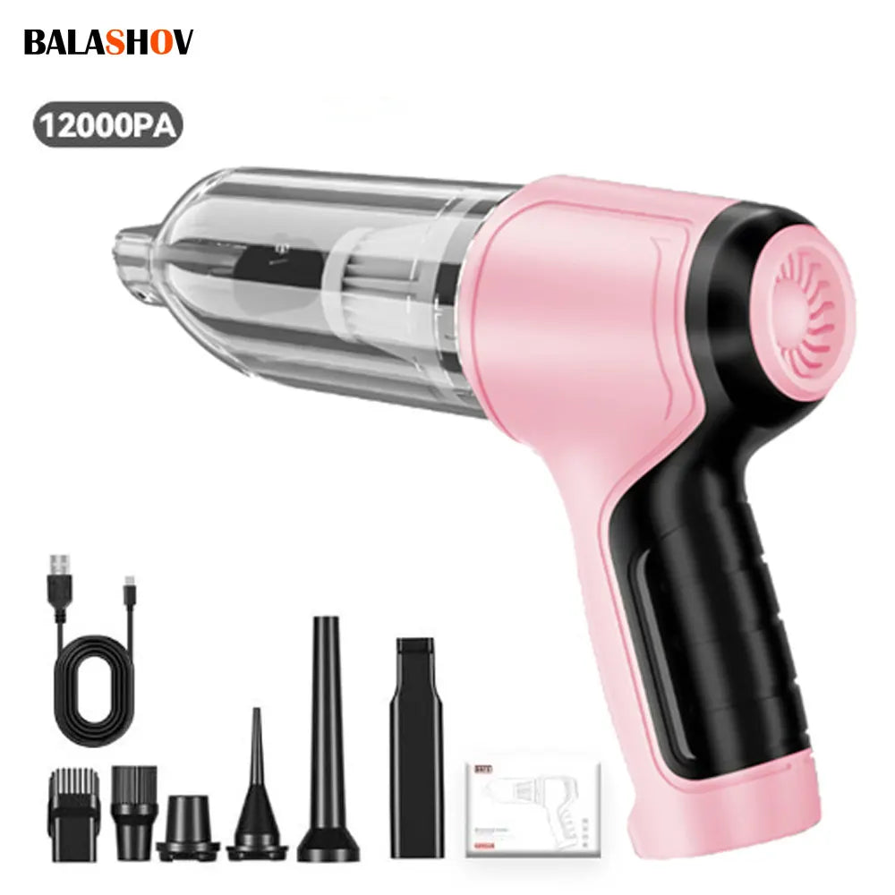 BALASHOV Cordless Handheld Vacuum – 12000Pa Car & Home Cleaner Handheld Vacuum Cleaner Axl pink-12000pa