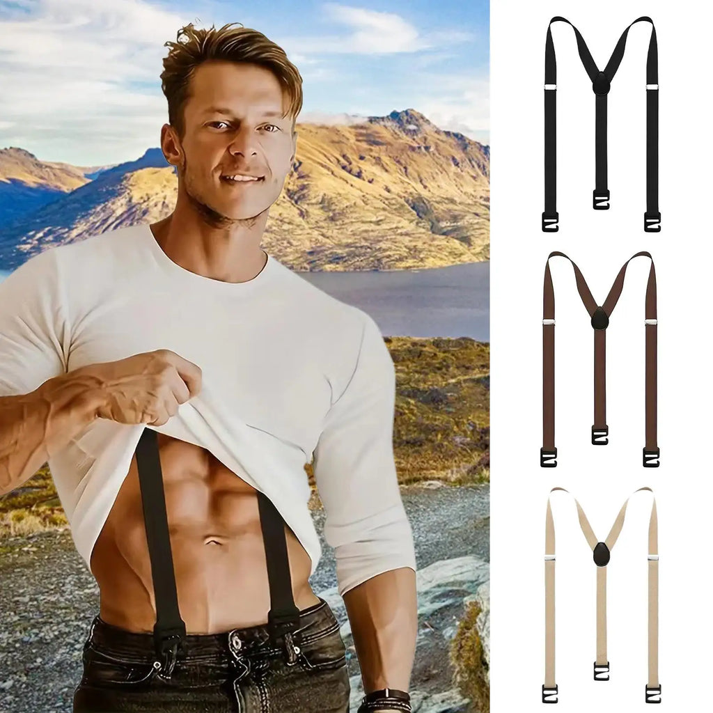 Men's Y-Back Invisible Suspenders – Adjustable Heavy Duty Suspenders Axl
