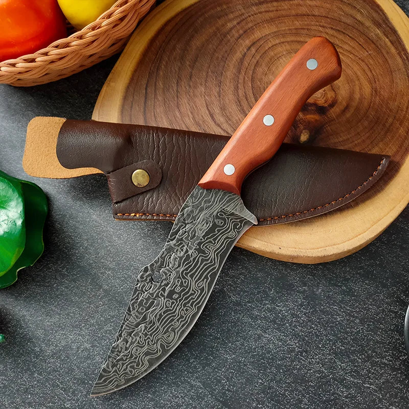 Damascus Stainless Steel Chef's Knife – Kitchen & BBQ Cutter Chef's Kitchen Knife Axl