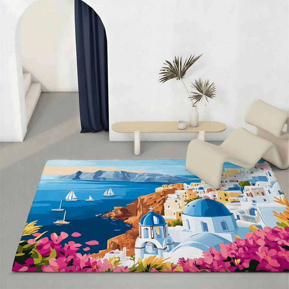 Santorini Flannel Floor Mat – Soft Non-Slip Indoor Rug Indoor Floor Mat Axl White3 40x60cm