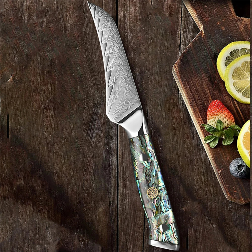 67-Layer Damascus Steel Paring Knife – Sharp Kitchen Blade Damascus Paring Knife Axl Paring Knife