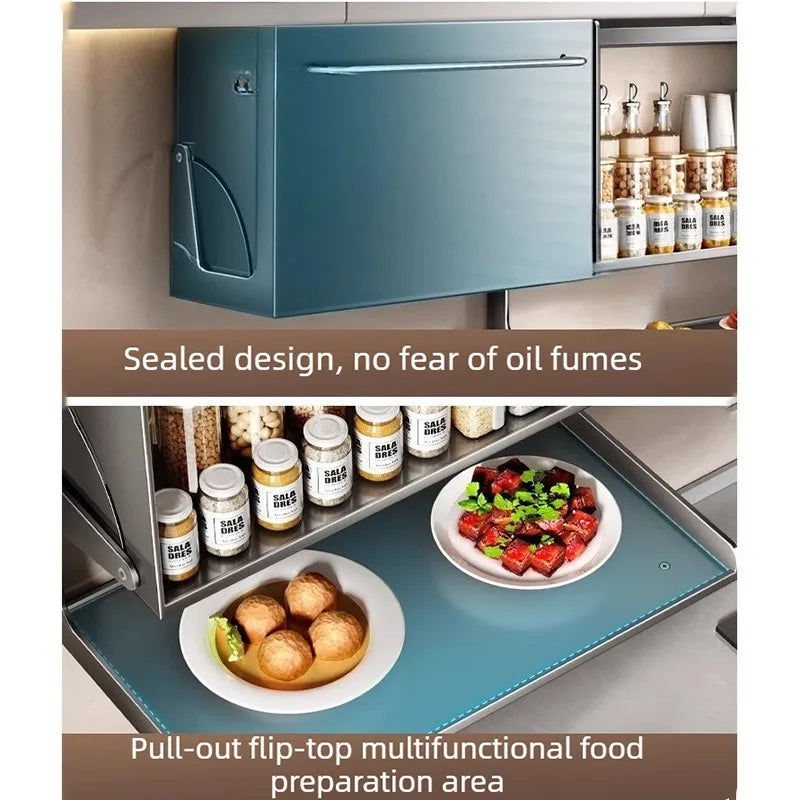 Suspended Kitchen Spice Rack – Adjustable Stainless Steel Shelf Kitchen Storage Rack Axl