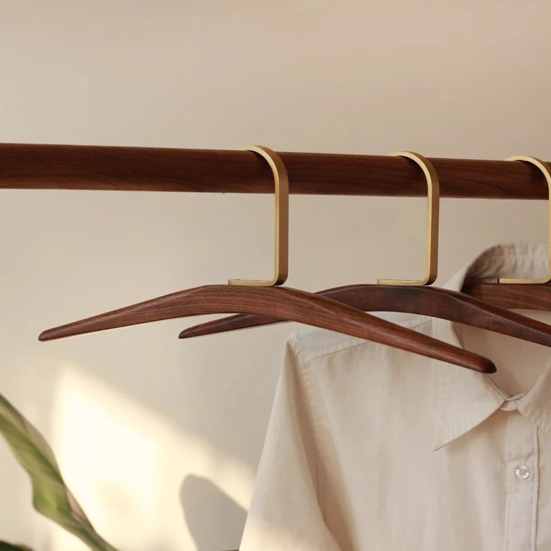 Nordic Walnut Wood Clothes Hanger Organizer – Space-Saving Rack Clothes Hanger Organizer Axl