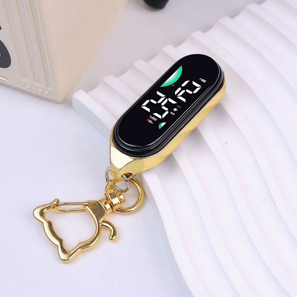 LED Digital Hanging Pocket Watch with Night Light Display Digital Pocket Watch Axl B-Gold
