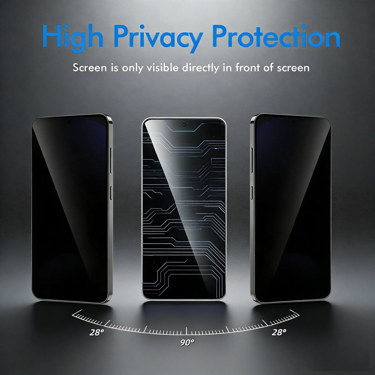 3-Pack Privacy Screen Protector iPhone 12/12 Pro – 9H Glass Privacy Screen Protector Axl