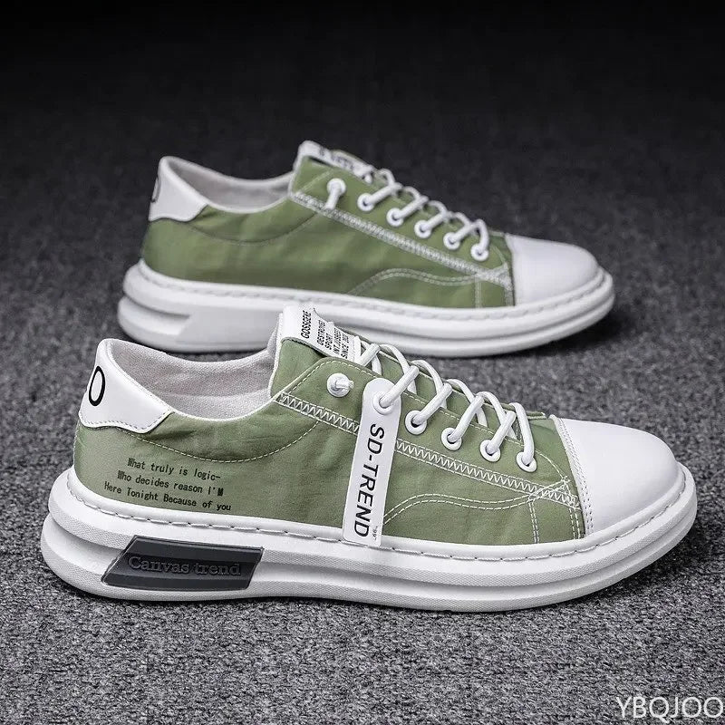 YBQJOO Men's Canvas Sneakers – Breathable Lace-Up Casual Shoes Canvas Sneakers Axl