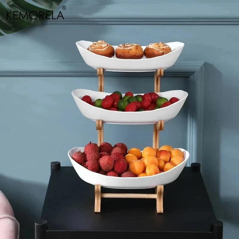 2/3 Layer Fruit Plate – Modern Plastic Tiered Snack Dish Stand Tiered Serving Stand Axl