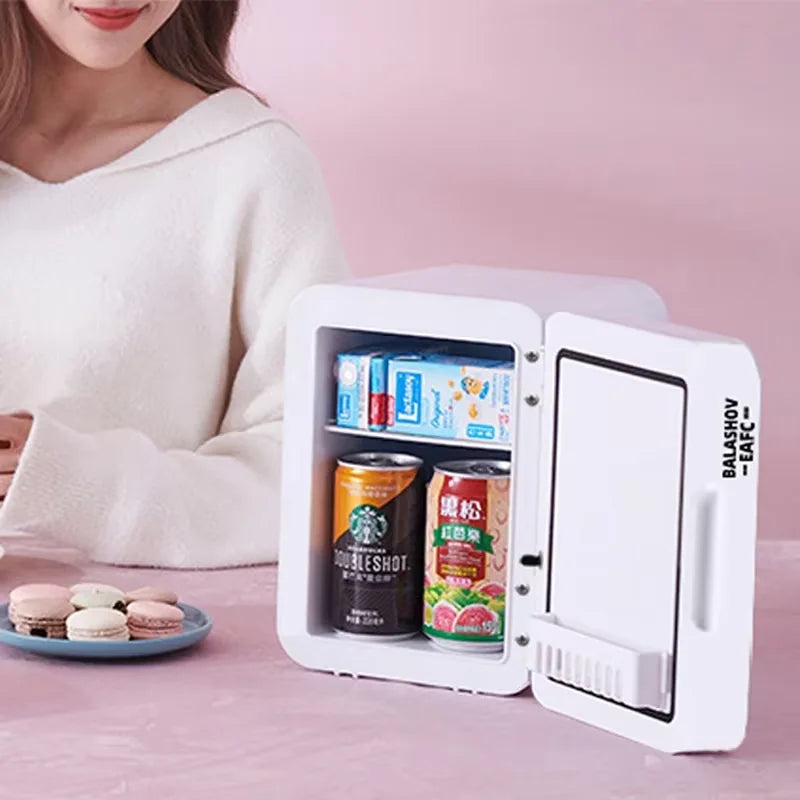 BALASHOV 4L Mini Makeup Fridge with LED Mirror | Cosmetic Cooler Mini Cosmetic Fridge Axl