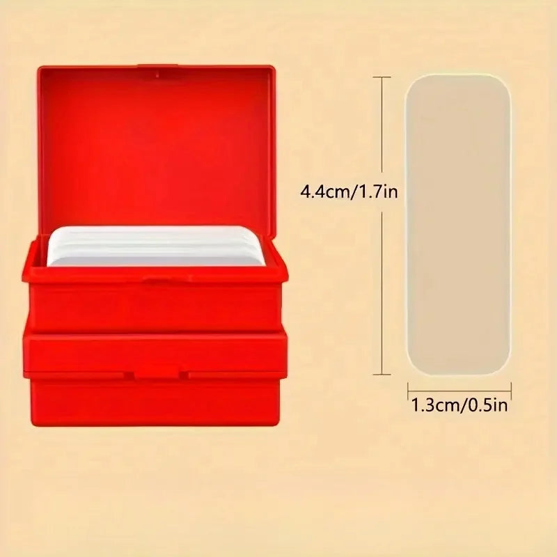 Double-Sided Sticker Tabs Red 60pcs/Box – 44×10mm Adhesive Sticker Tabs Axl
