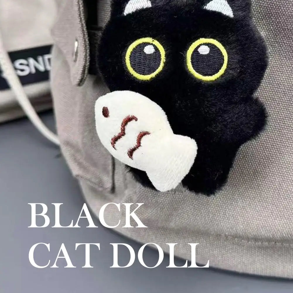 Plush Black Cat Keychain – Cute Bag Charm & Car Keyring Gift Plush Keychain Charm Axl