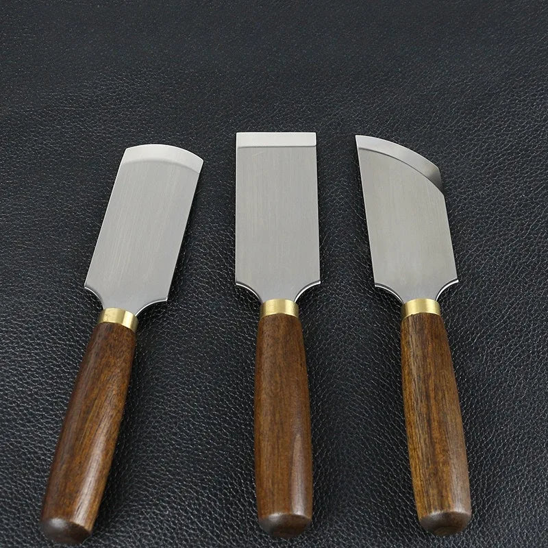 Sandalwood Leather Cutting Knife – D2 Steel DIY Leathercraft Tool Leather Craft Knife Axl