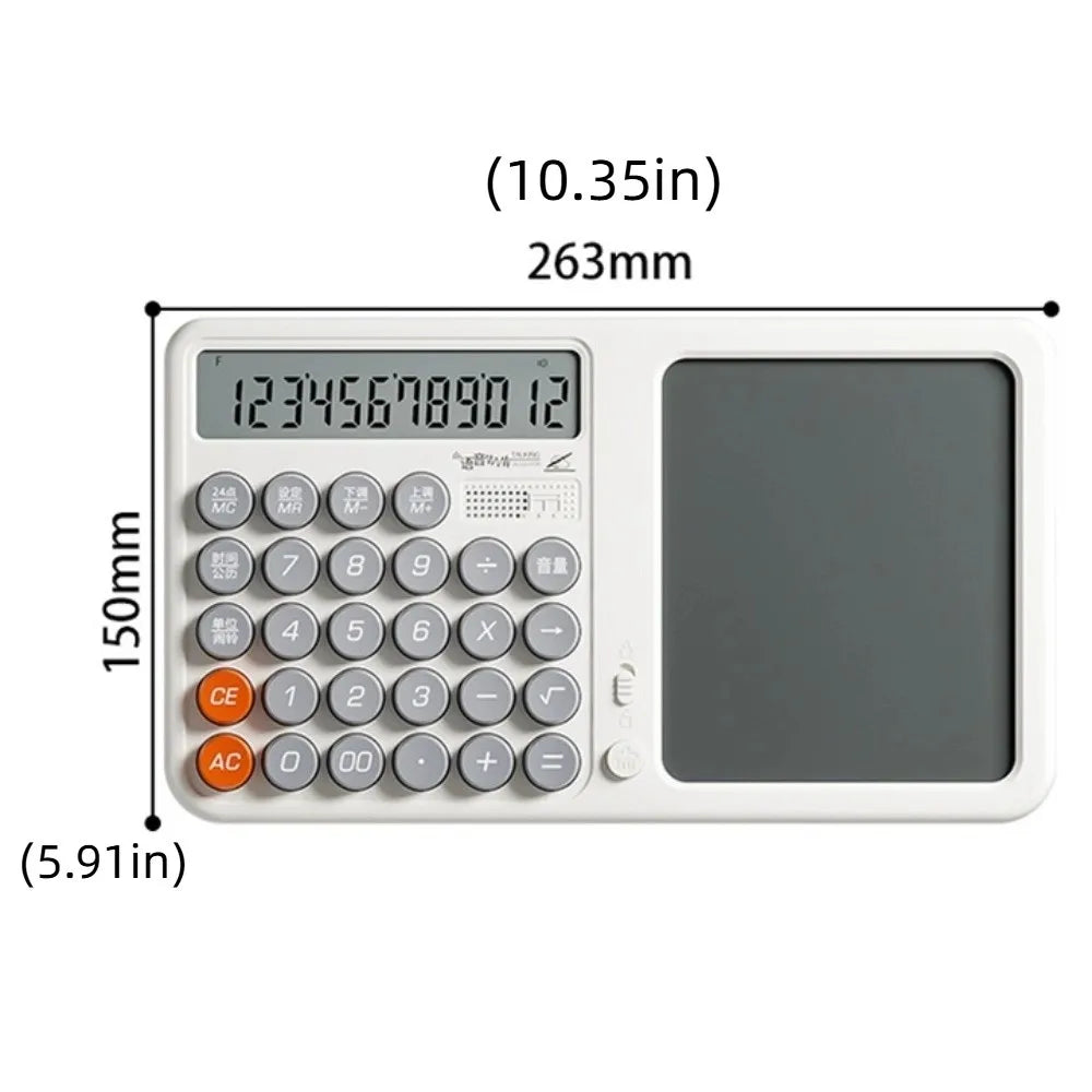 Large Display Calculator with Notepad, Voice & Erasable Writing Pad Desktop Calculator Axl
