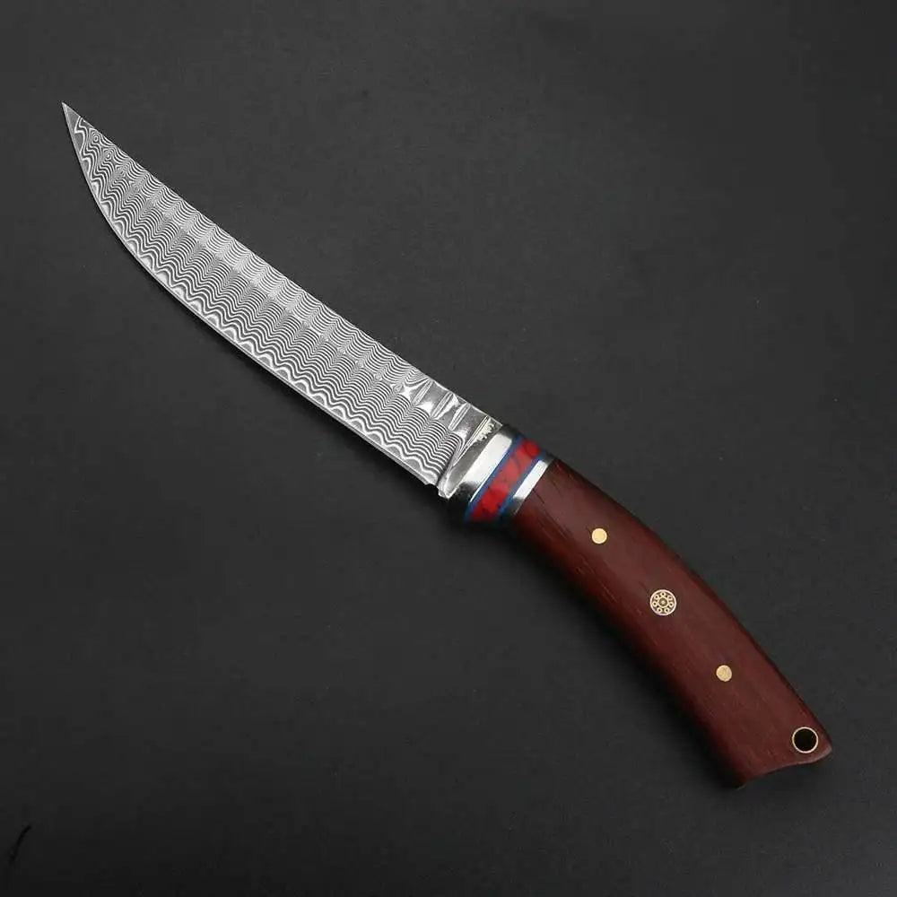 Damascus Steel Chef Knife – Fixed Blade Kitchen & BBQ Knife Damascus Chef Knife Axl