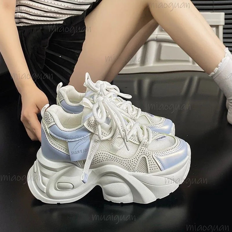 Women's Thick Platform Sneakers – Casual Breathable Fashion Shoes Platform Sneakers Axl
