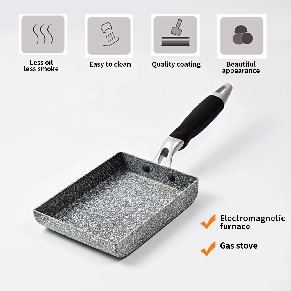 KEMORELA Tamagoyaki Non-Stick Stone Pan – Gas & Induction Non-Stick Egg Pan Axl