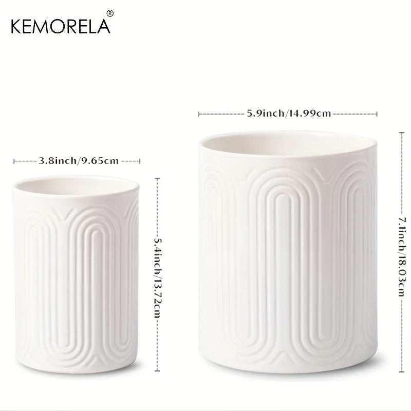 KEMORELA White Ceramic Utensil Holder | Kitchen Countertop Organizer Utensil Holder Axl