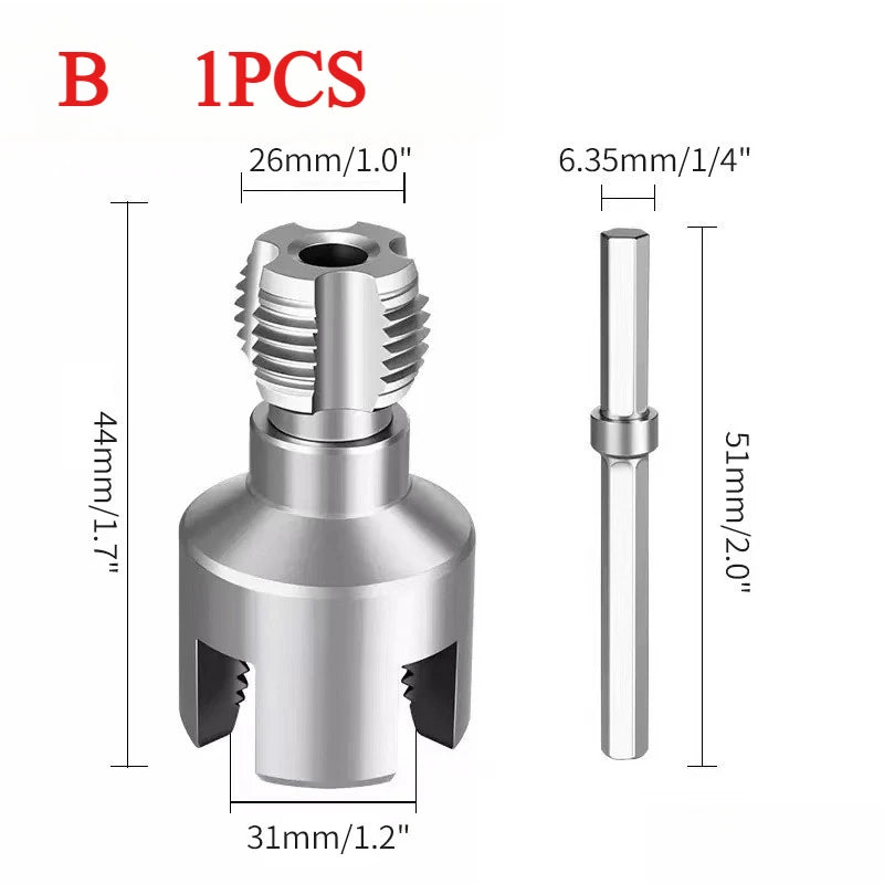 Electric Drill Pipe Threader Kit – Internal & External Threading Pipe Threader Kit Axl B-1pcs