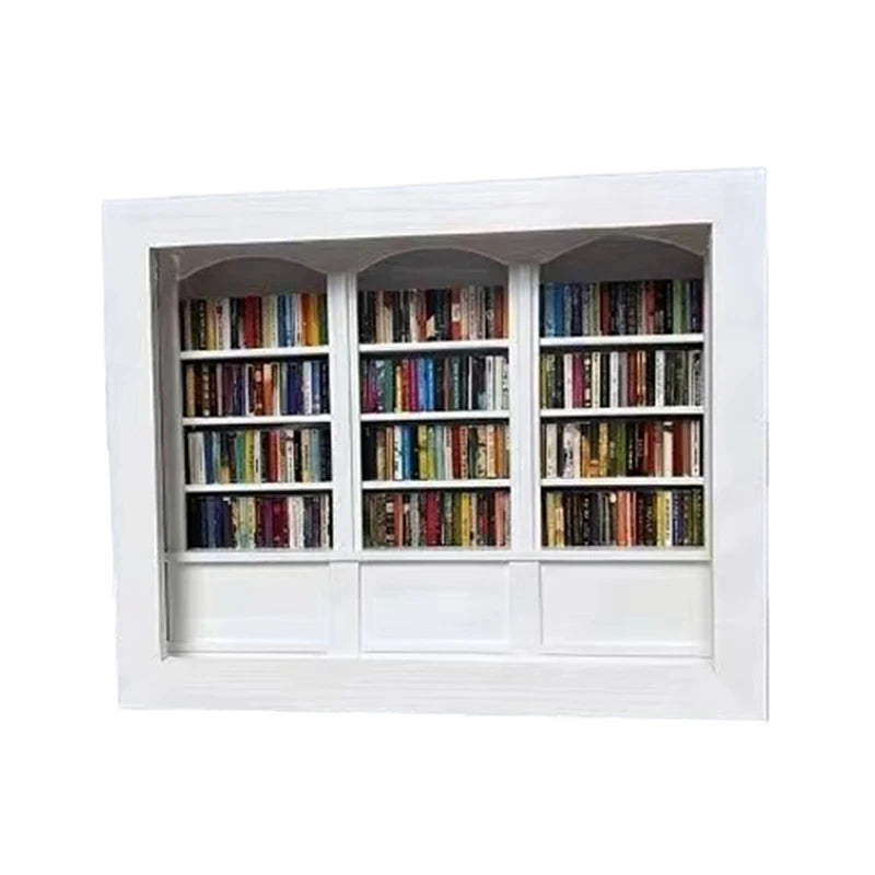 Miniature Wooden Bookshelf Ornament with 200 Mini Books Miniature Bookshelf Ornament Axl A4