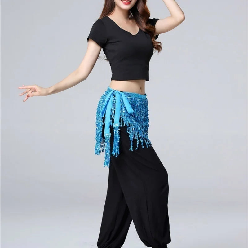 Shiny Sequin Tassel Belly Dance Waist Chain Belt – Women Belly Dance Belt Axl
