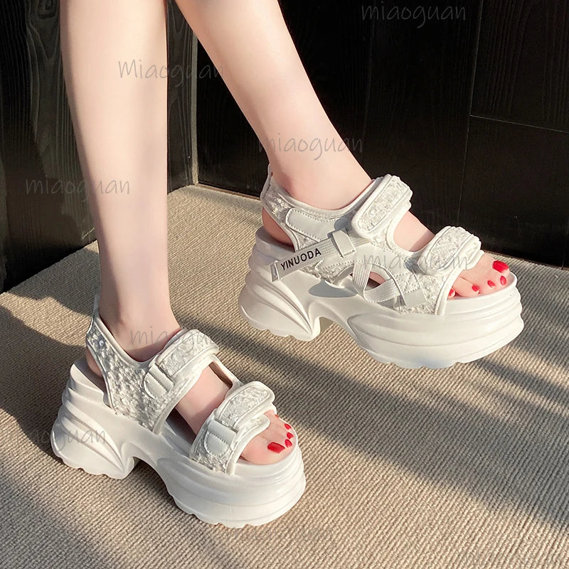 Women's 8CM Platform Wedge Sandals – Peep Toe Gladiator Heels Platform Wedge Sandals Axl