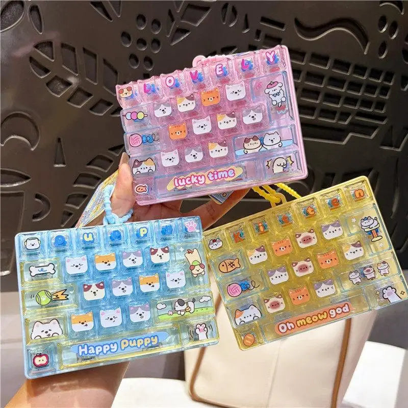 26-Key Mini Keyboard Fidget Keychain – Cat & Dog Toy Fidget Keychain Toy Axl