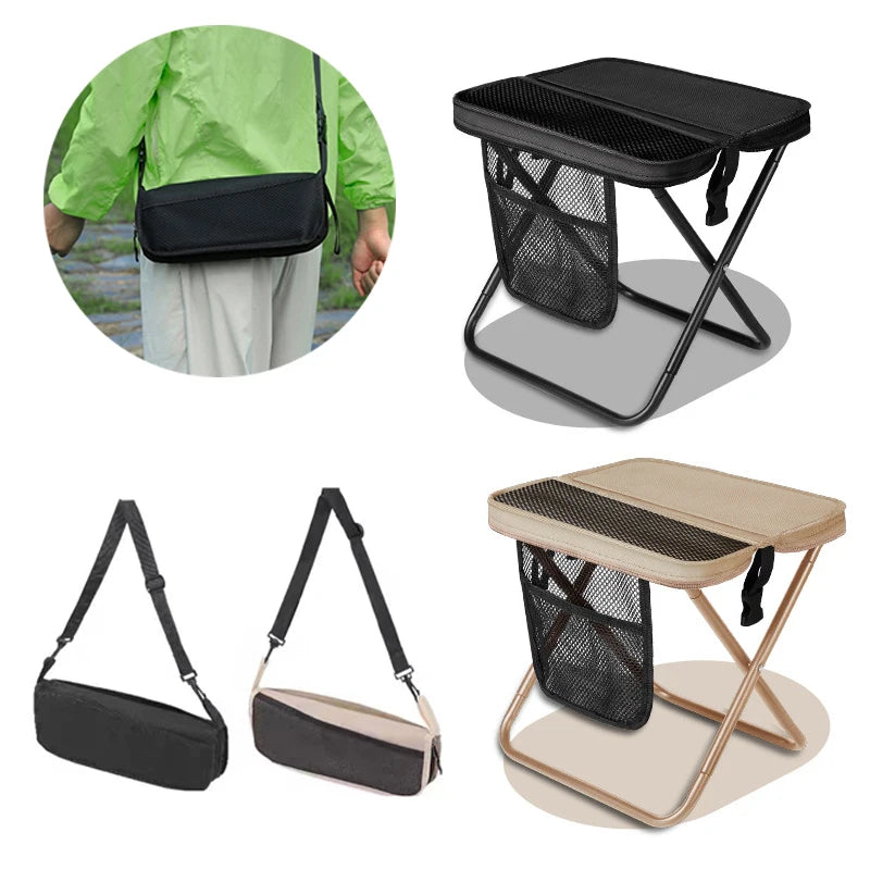 Foldable Backpack Stool – Portable Lightweight Folding Chair Portable Folding Stool Axl