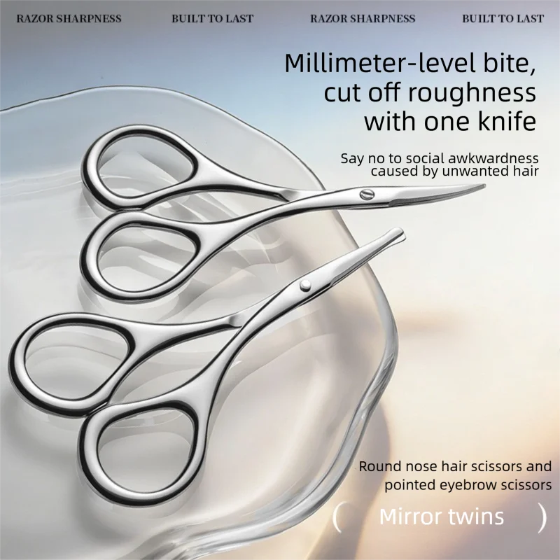 Stainless Steel Grooming Scissors Set – Eyebrow, Nose & Beard Grooming Scissors Set Axl