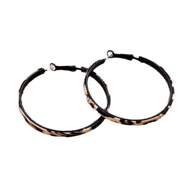 Leopard Print Large Hoop Earrings – Bold Statement Jewelry Hoop Earrings Axl
