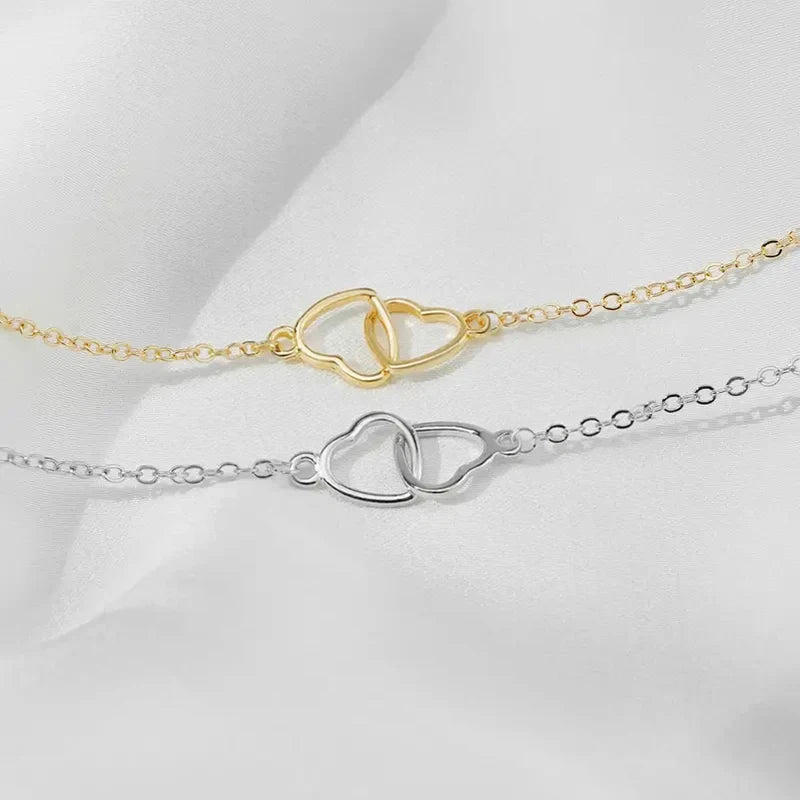 Huitan Double Heart Pendant Necklace – Women's Fashion Jewelry Pendant Necklace Axl