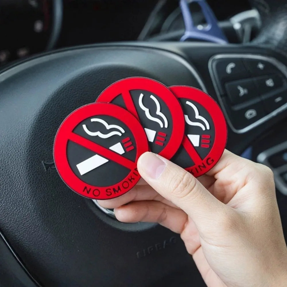 5-Pack No Smoking Sign Stickers – Round Self-Adhesive Decals Warning Sign Sticker Axl