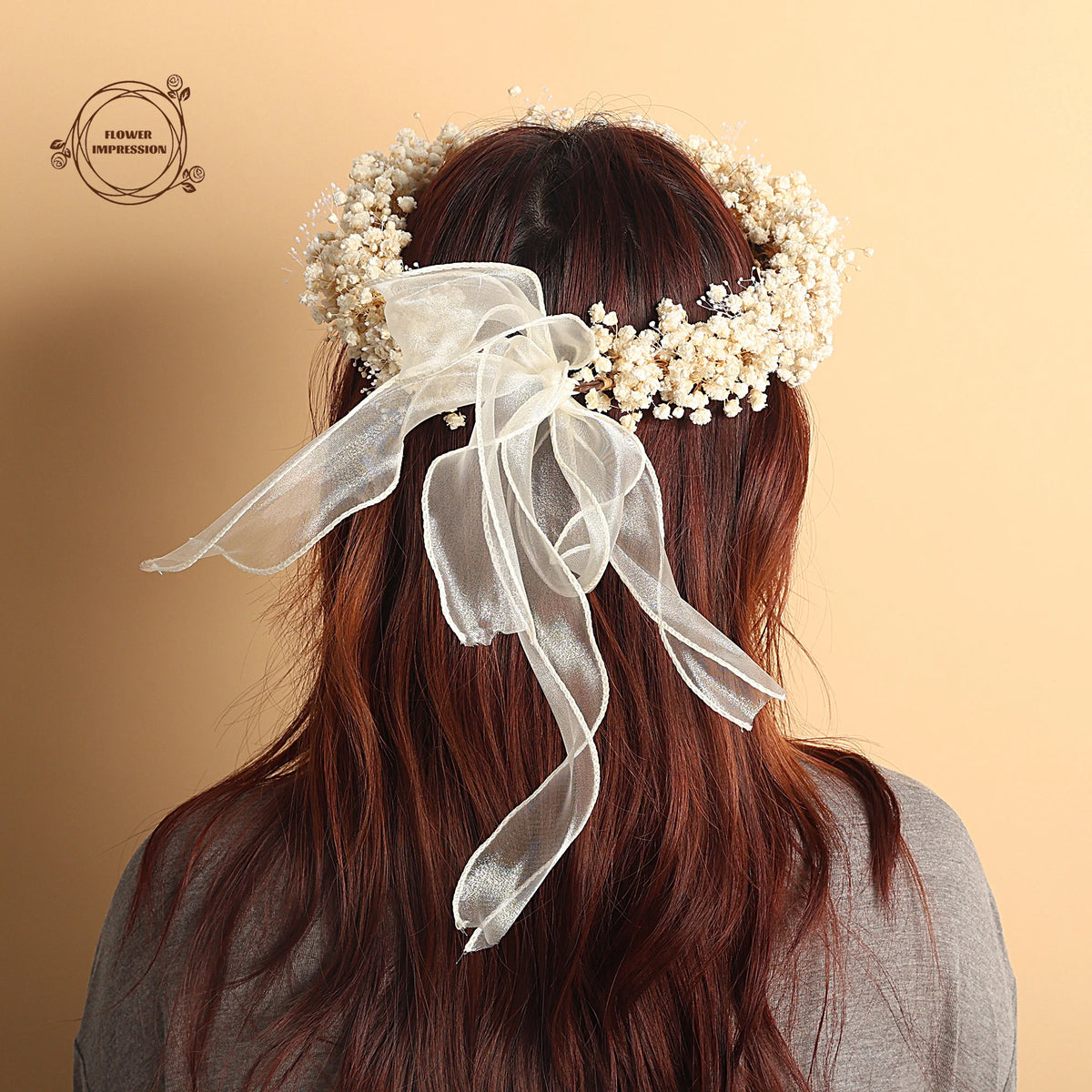 Handmade Baby's Breath Flower Crown – Dry Gypsophila Wreath Flower Crown Wreath Axl