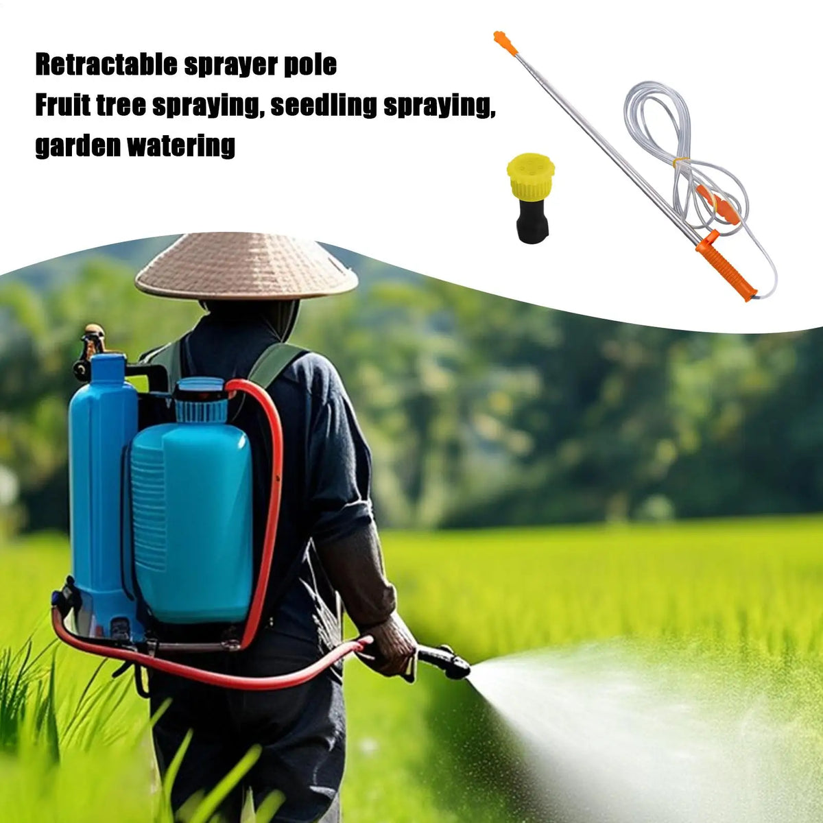 Telescopic Garden Sprayer Wand 19.6–98.4 In | Stainless Steel Garden Sprayer Wand Axl