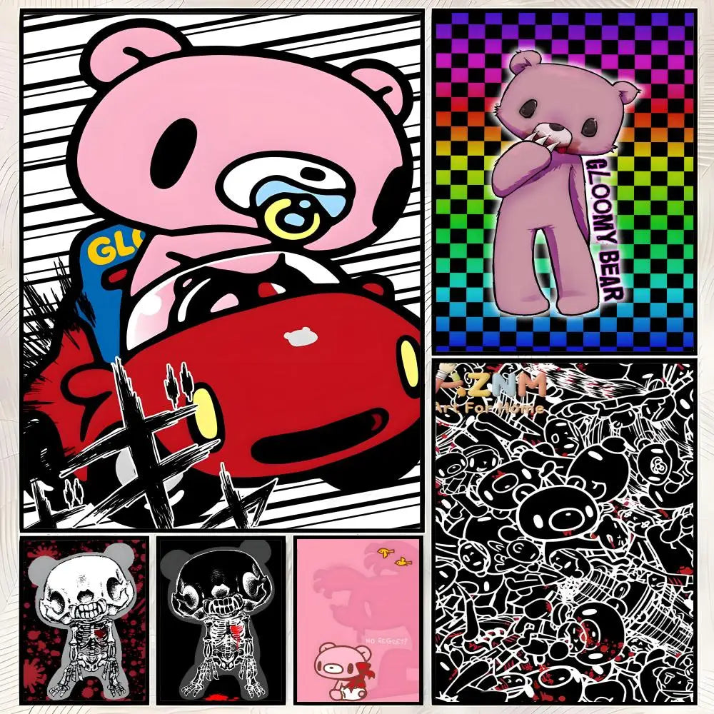 Gloomy Bear Self-Stick HD PVC Wall Art Poster | Waterproof Decor Wall Art Poster Axl