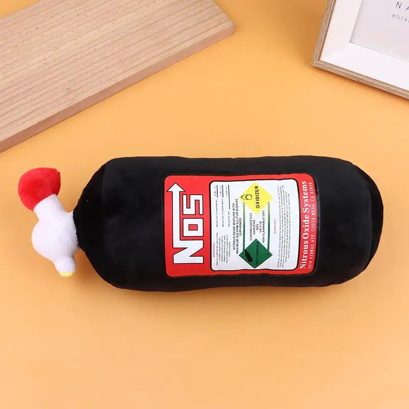 NOS Bottle Plush Car Neck Pillow – Novelty Headrest Cushion Car Neck Pillow Axl Black