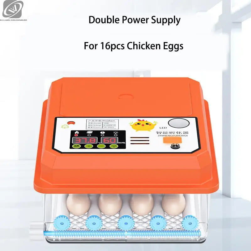 Automatic Egg Incubator – 16 Chicken/12 Duck Eggs, Auto Turner Egg Incubator Axl