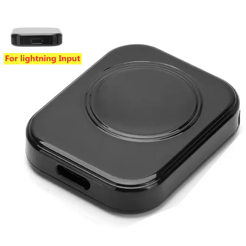 Magnetic Wireless Fast Charger for Apple Watch Series 1–9 & SE Wireless Watch Charger Axl Black Lightning Port