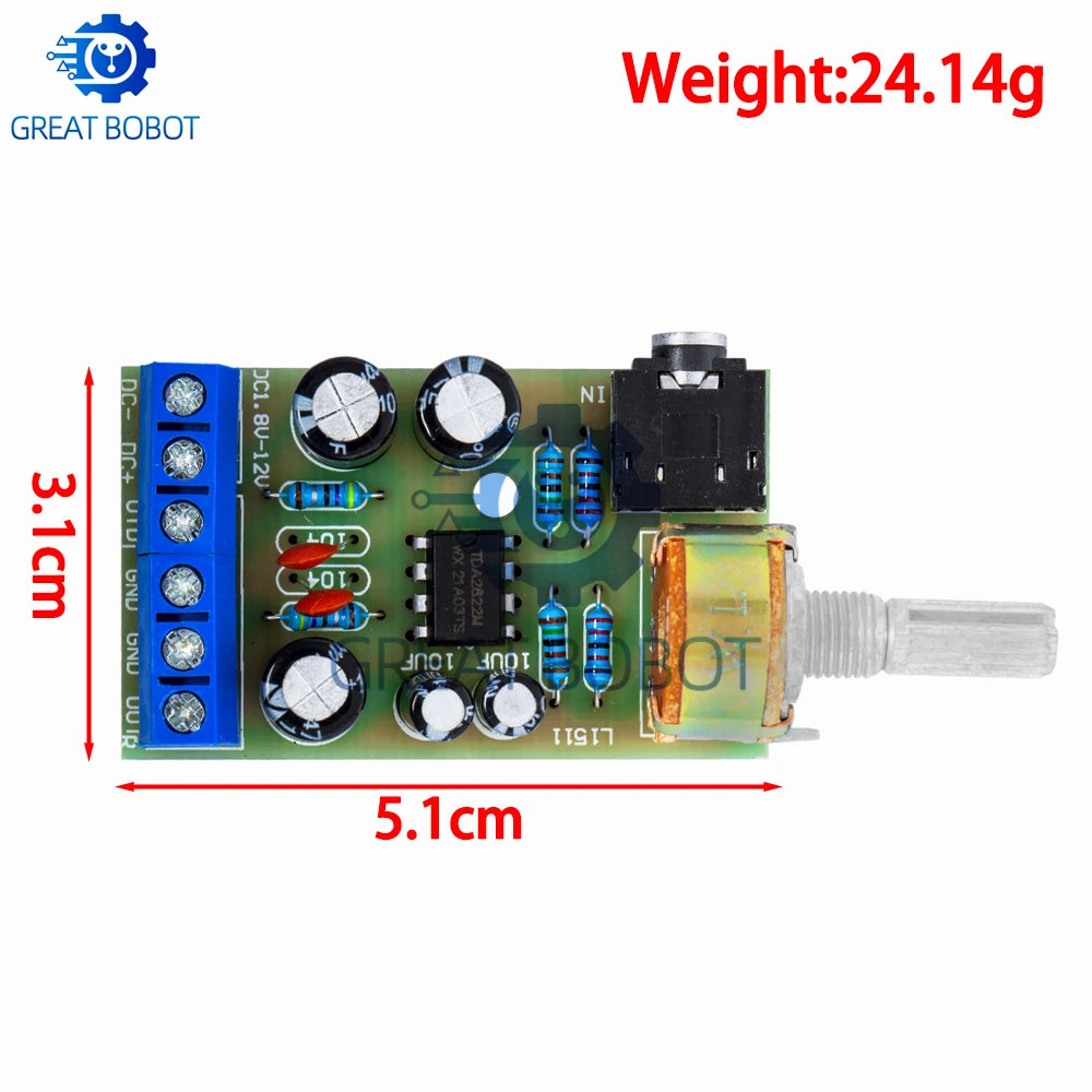 TDA2822M Stereo Audio Amplifier Board – Dual Channel AMP Module Audio Amplifier Board Axl