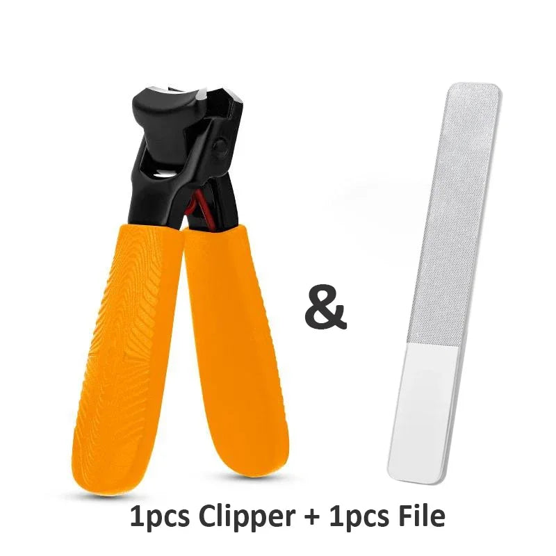 Stainless Steel Nail Clipper – Sharp Fingernail & Toenail Cutter Nail Clipper Axl Orange and file-2Pcs