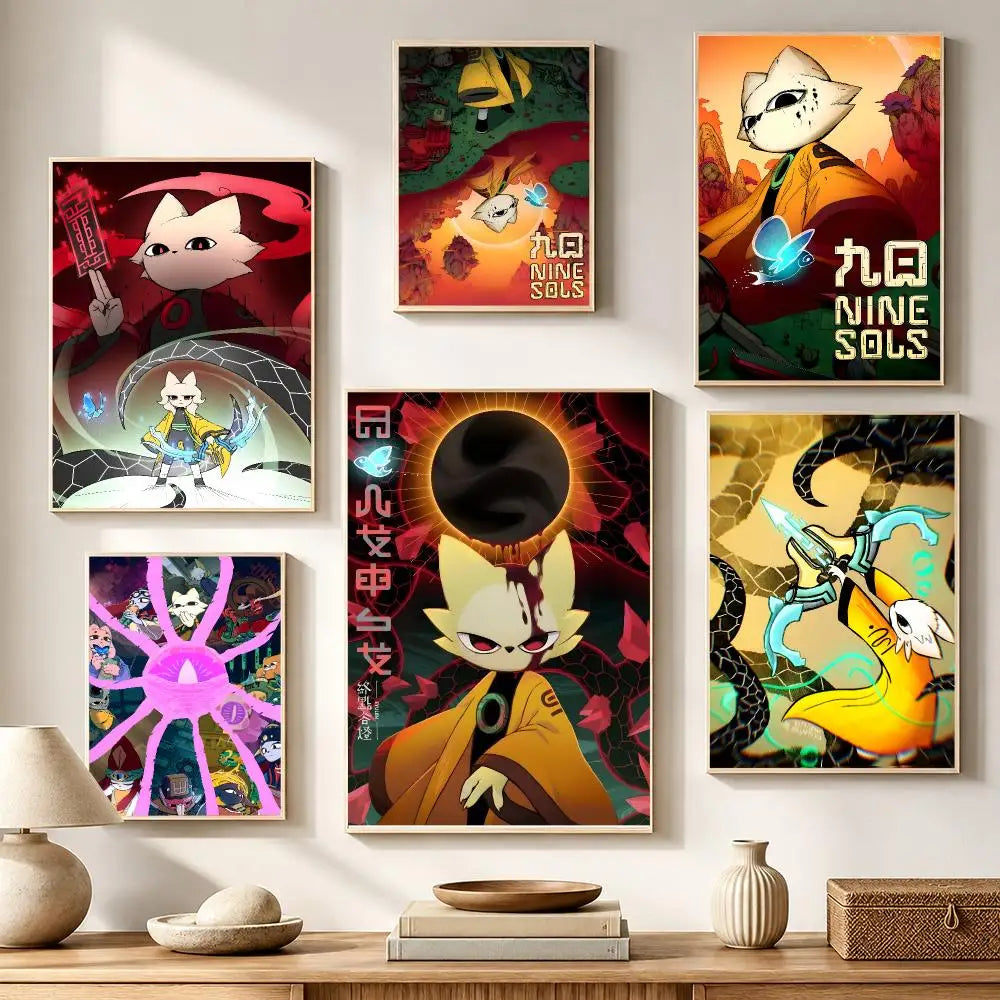 Nine Sols Game Poster – HD Waterproof PVC Wall Stickers Wall Poster Sticker Axl