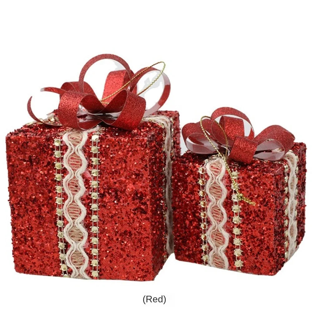 Lace Gift Box Christmas Tree Ornaments – DIY Plastic Pendant Set Christmas Tree Ornament Axl