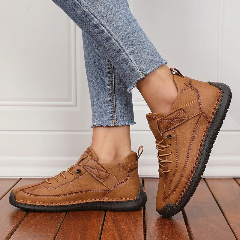 AZGB Women's Waterproof Ankle Boots – Lace-Up Casual Style Women's Ankle Boots Axl Brown 41