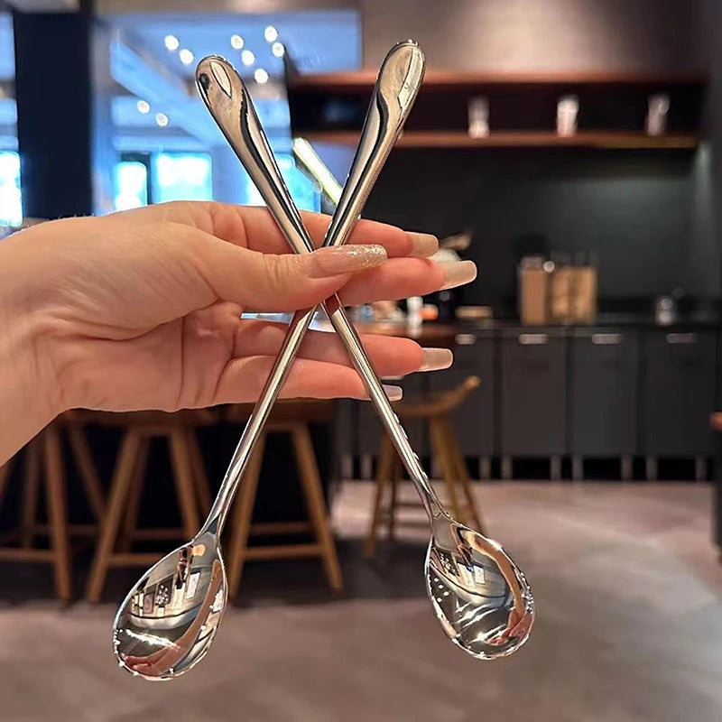 Stainless Steel Long Handle Stirring Spoon – Dessert & Kitchen Kitchen Stirring Spoon Axl